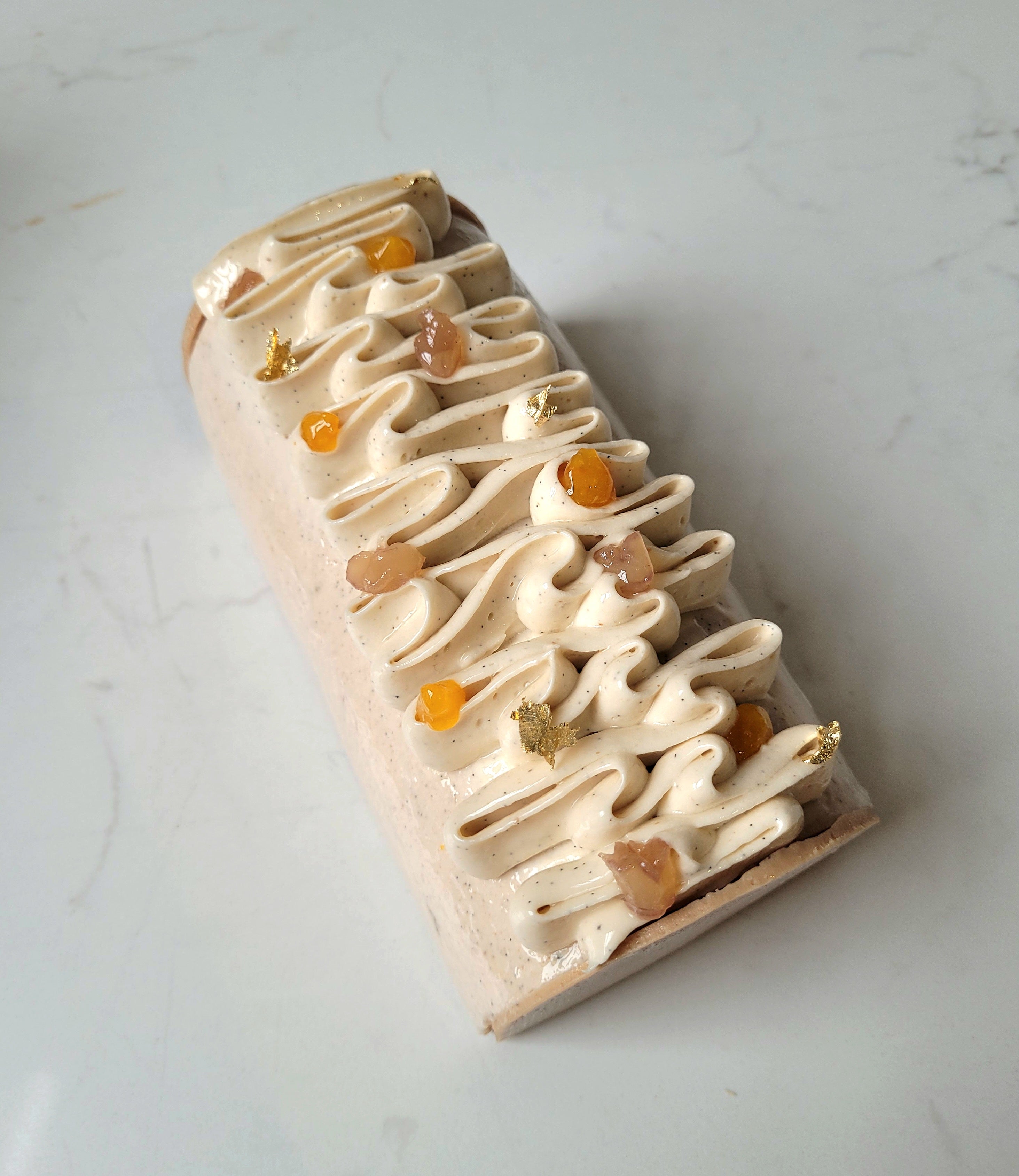 Bûche agrumes &amp; marrons (6 personnes) SANS GLUTEN